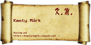 Kmety Márk névjegykártya